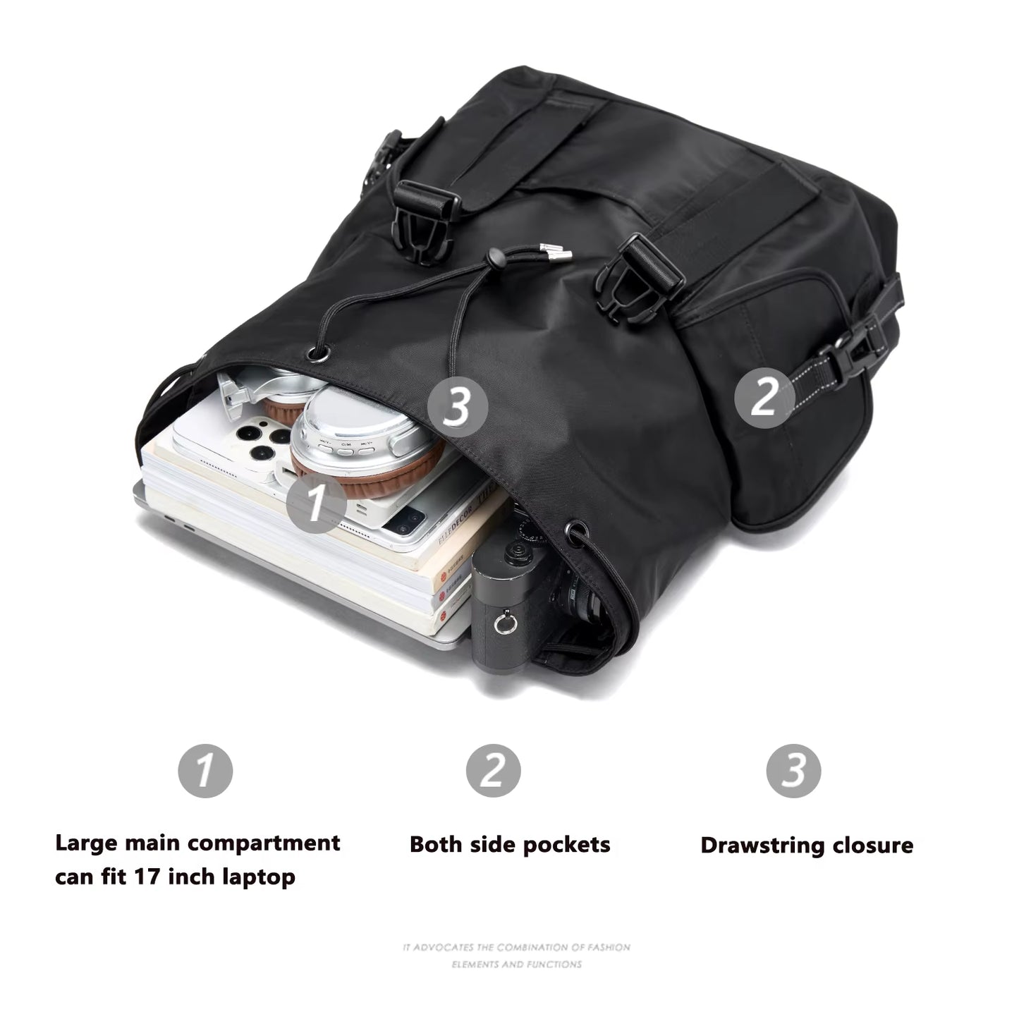 Large Capacity Men'S Backpack Flip Travel Backpack Fit 17 Inch Laptop Backpack Bags