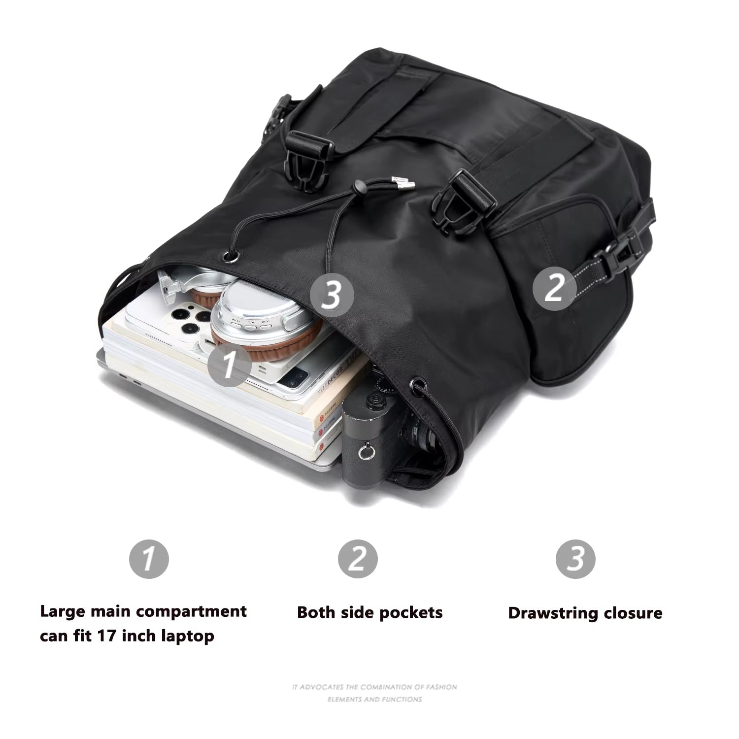 Large Capacity Men'S Backpack Flip Travel Backpack Fit 17 Inch Laptop Backpack Bags