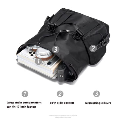 Large Capacity Men'S Backpack Flip Travel Backpack Fit 17 Inch Laptop Backpack Bags