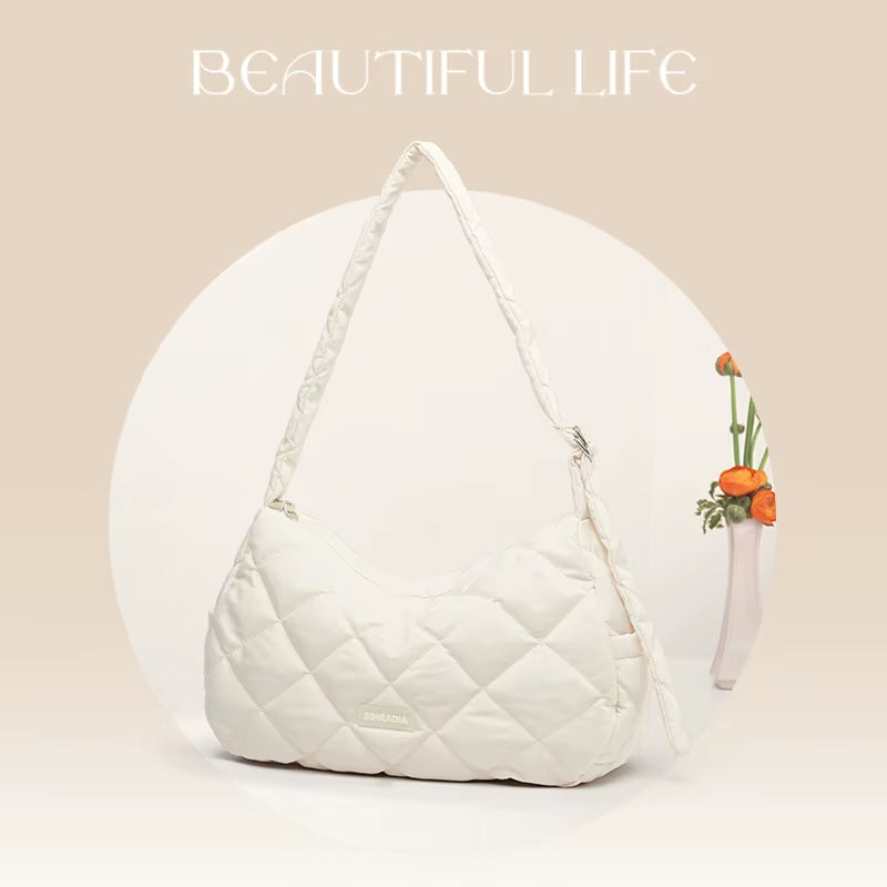 Trendy Soft Puffer Bag for Women'S Tote Bags Waterproof Clouds Crossbody Puffer Bag