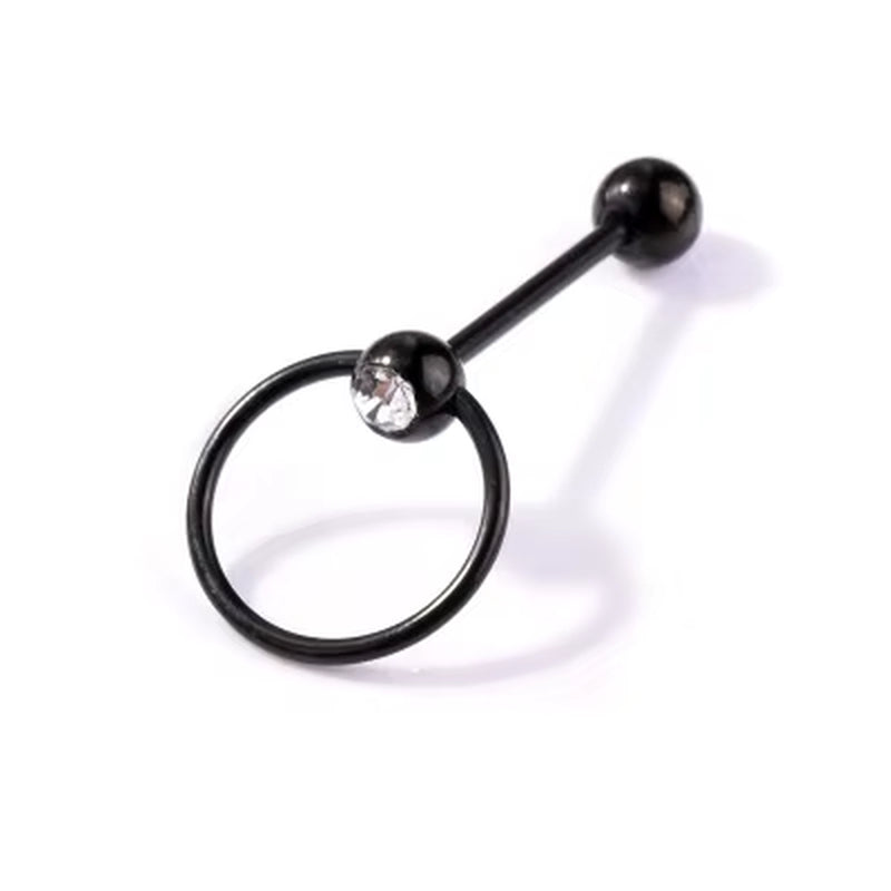 European and American Tongue Rings Fashion High Quality Stainless Steel Heart Shape Tongue Rings Jewelry