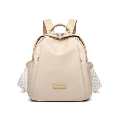 Simradia Women'S Backpack Khaki Oxford Shoulder Bag with Embroidered Textured Webbing for Women Waterproof Travel Bags Lady