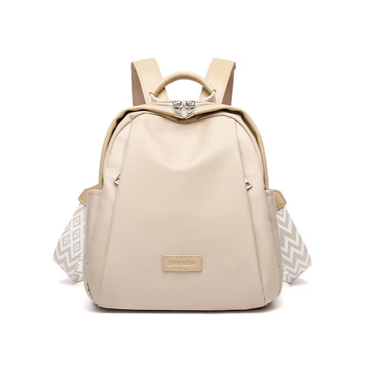 Simradia Women'S Backpack Khaki Oxford Shoulder Bag with Embroidered Textured Webbing for Women Waterproof Travel Bags Lady