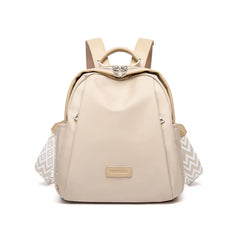 Simradia Women'S Backpack Khaki Oxford Shoulder Bag with Embroidered Textured Webbing for Women Waterproof Travel Bags Lady