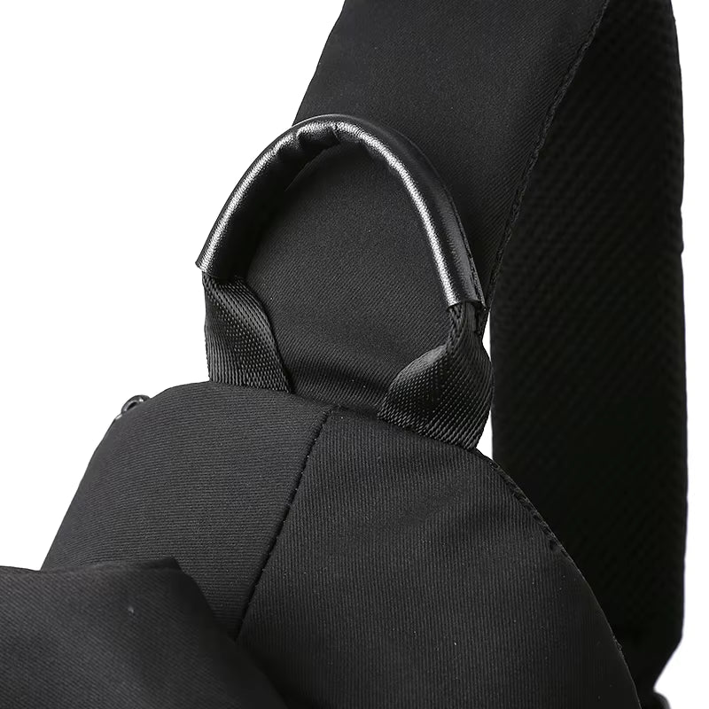 Korean Unisex Crossbody Bags Chest Bags Black White Bags Custom Single Shoulder Waterproof Polyester Fashionable Unisex Handbags