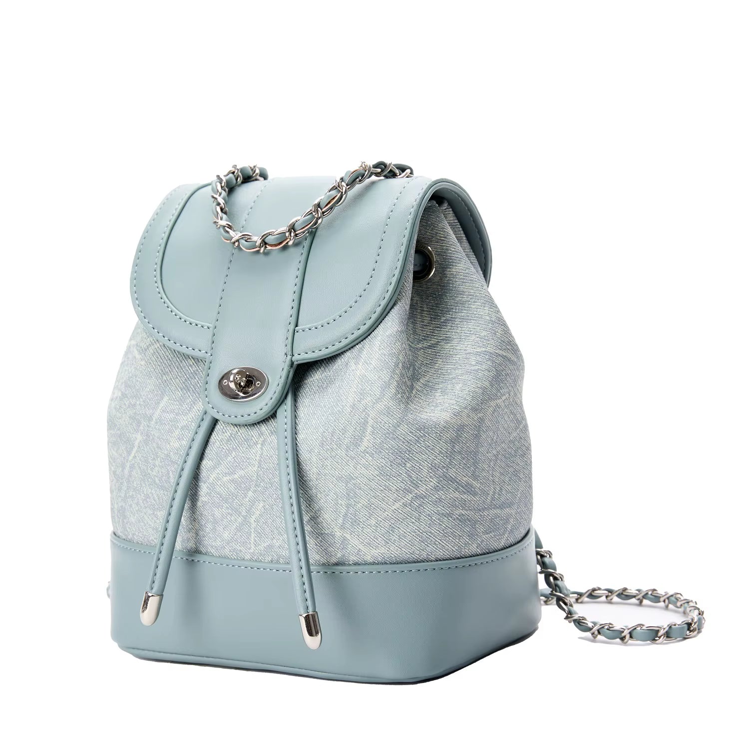 4 in 1 Women'S Chain Bag Small Outdoor Women'S PVC Leather Backpack Handbags Design Purses for Women Outdoor Shoulder Bags Lady