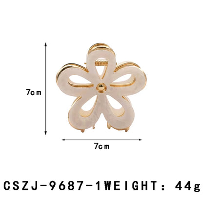 CANYUAN Customized Acetate Hair Claw Clips Silver White Half-Moon Shaped Hollow Environmentally Friendly Material Wholesale