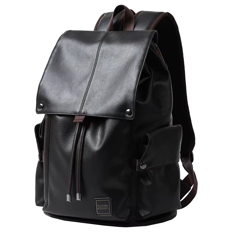 Drawstring Waterproof Leather Bags for Men Fashionable Original Design Men'S Leather Backpack