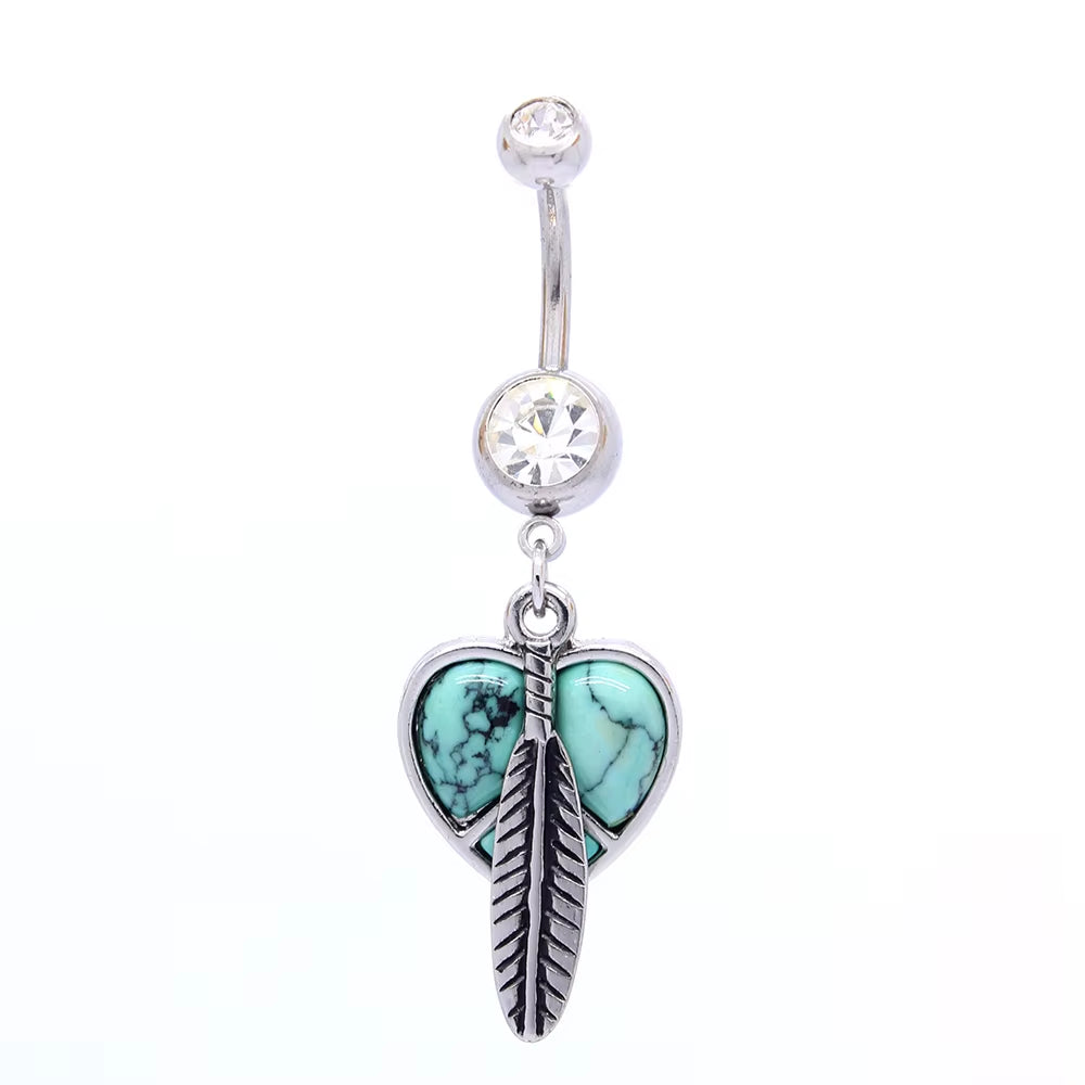 Xinfocus 2024 Hot Selling 14K Solid Gold Stainless Steel Wholesale Flower Heart Star Belly Navel Rings Body Piercing Jewelry
