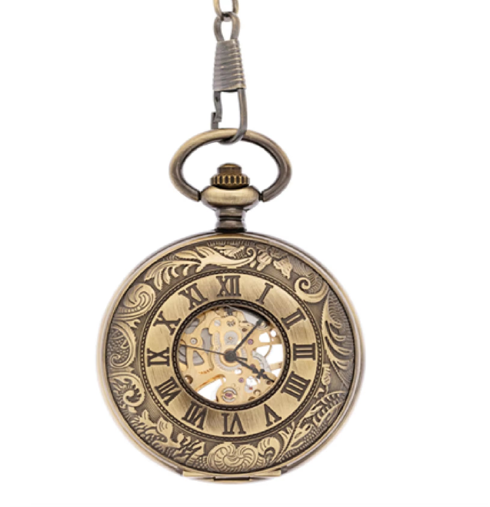 Ntique Style Bronze Pendant Watch with Asymmetrical Dial and Ornate Openwork Case Design for Men Available at Wholesale Prices