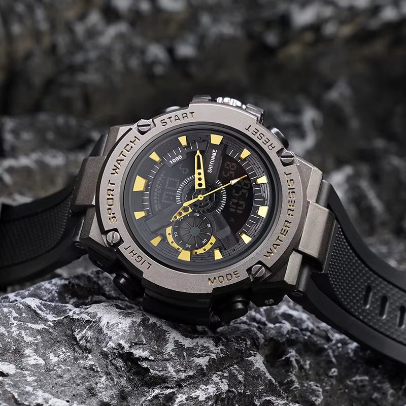 1809B Gold Digital Watch Men Sport Chronograph Alloy Case Waterproof Fashion Colorful Wristwatch Luxury Watches