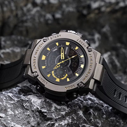 1809B Gold Digital Watch Men Sport Chronograph Alloy Case Waterproof Fashion Colorful Wristwatch Luxury Watches