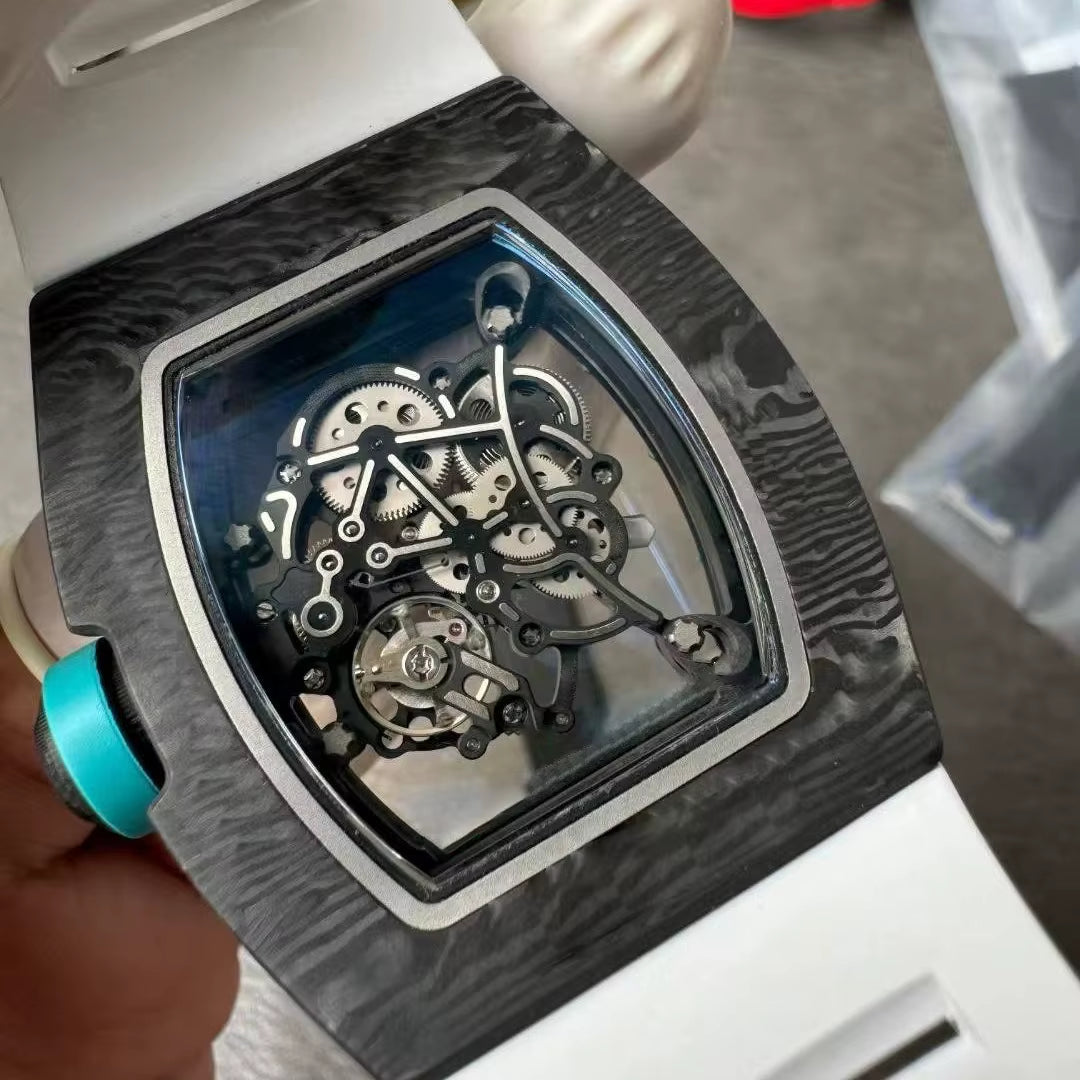 YRM055 Tourbillon Watch Abu Dhabi NTPT Carbon Fiber Raw Material Case High Quality Men'S Watch Luxury Mechanical Watch