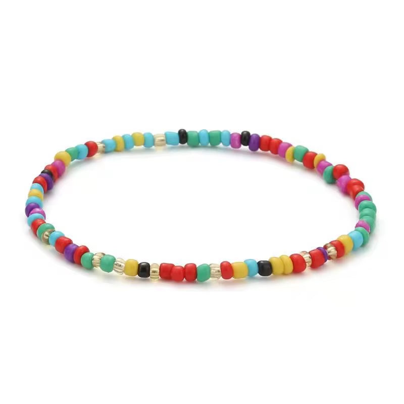 Bohemian Beach Anklets Jewelry Statement Handmade Beaded Anklet Beautiful Multicolor Rice Bead Anklet for Women Girls