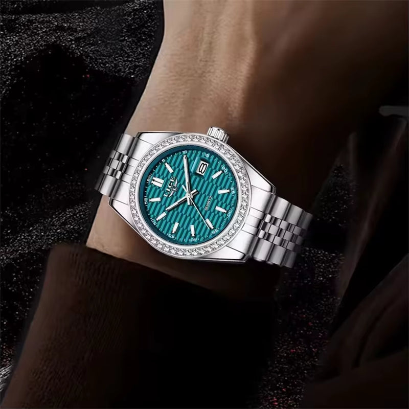 LIGE 89186 2025 Men Watch Classic Original Business Quartz Watch for Man 30M Waterproof Luminous Stainless Steel Band Relojs