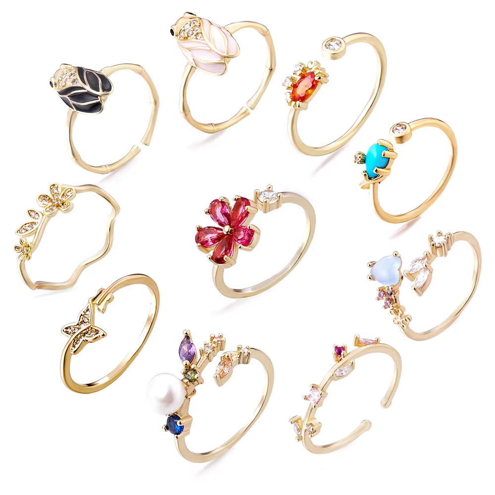 Jewelry Micro Pave Cubic Zirconia Adjustable Toe Rings for Women Girls Band Open Toe Ring Women Gift Jewelry