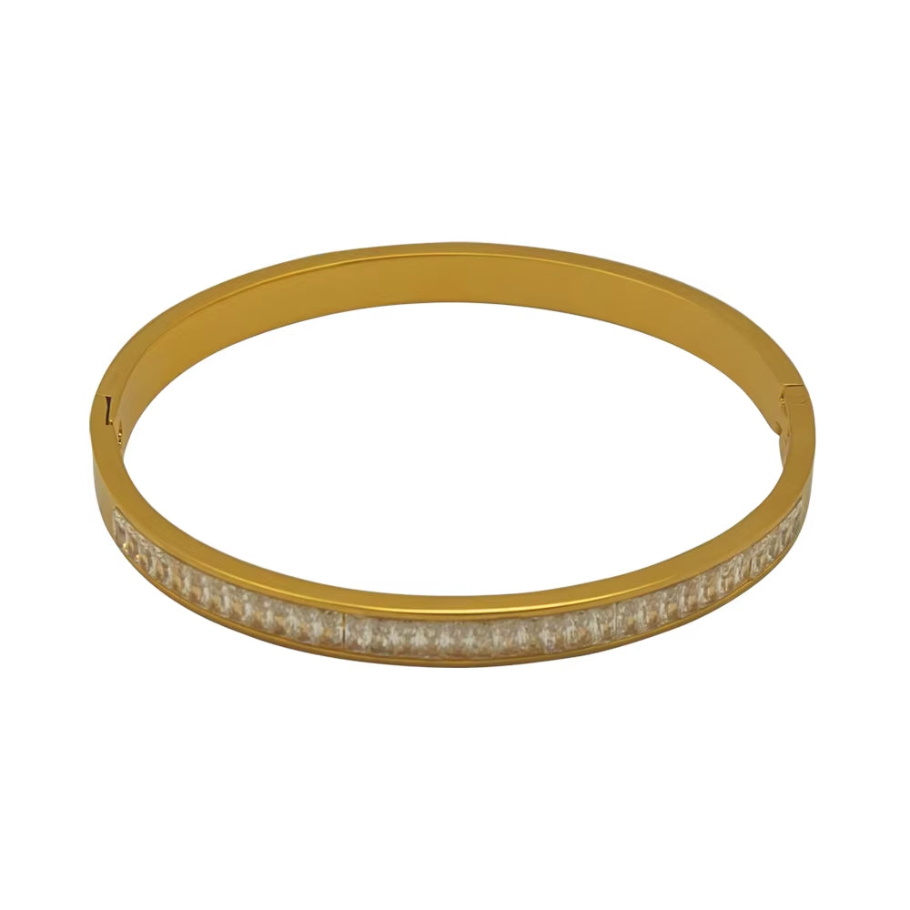 Custom Jewelry Designer Charm Women Pulsera Ajustable Acero Inoxidable Stainless Steel 18K Gold Plated Bracelets Bangles