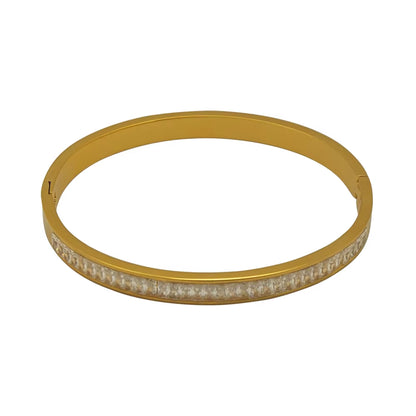 Custom Jewelry Designer Charm Women Pulsera Ajustable Acero Inoxidable Stainless Steel 18K Gold Plated Bracelets Bangles