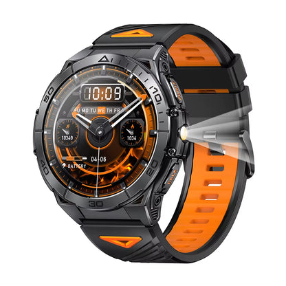 TKYUAN 2025 Military-Grade Durable Smartwatch with Amoled Screen 600Mah Battery Flashlight Fitness Tracker Sport Smart Watch