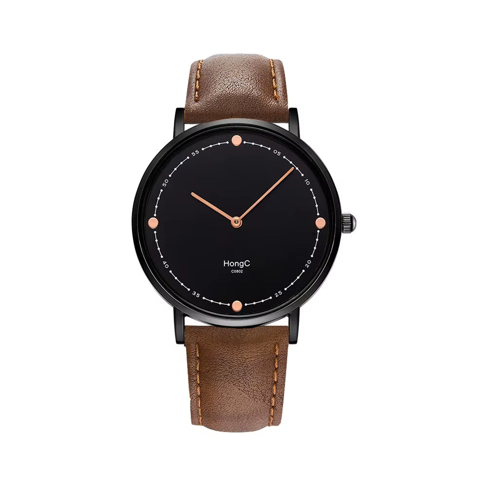 YAZOLE D C0802 Luxury Black Silver Case Custom Men Quartz Watches Two Pointers Minimalist Waterproof Wristwatch Factory Sale