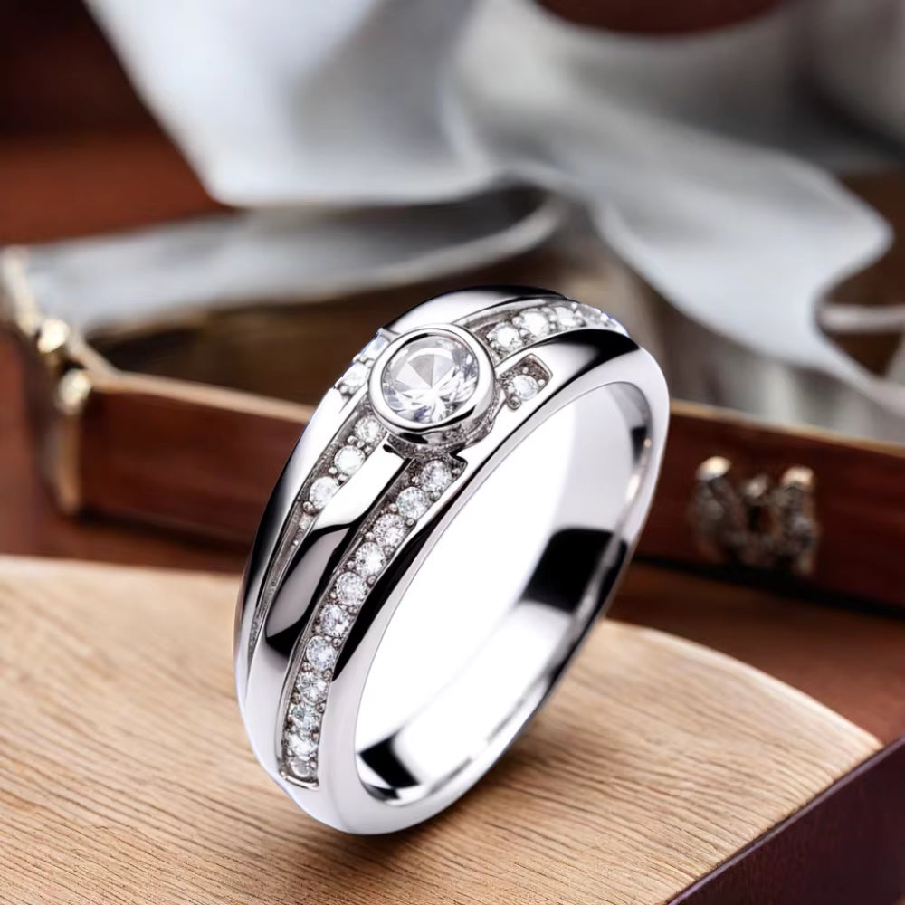 Fashionable Jewelry Pure Silver Women'S Vintage Ring Plated with Rhodium 925 Silver