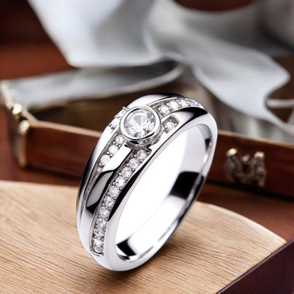 Fashionable Jewelry Pure Silver Women'S Vintage Ring Plated with Rhodium 925 Silver