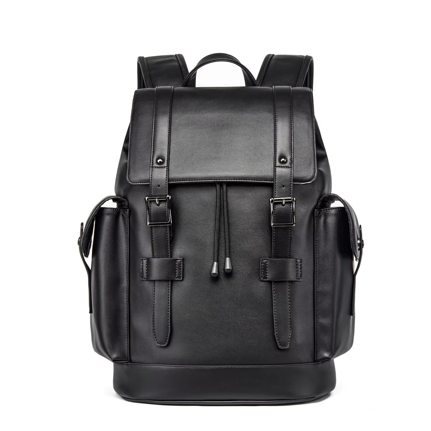 MOYYI Luxury PU Leather Bags for Men'S Backpack Business Travel Laptop Backpack