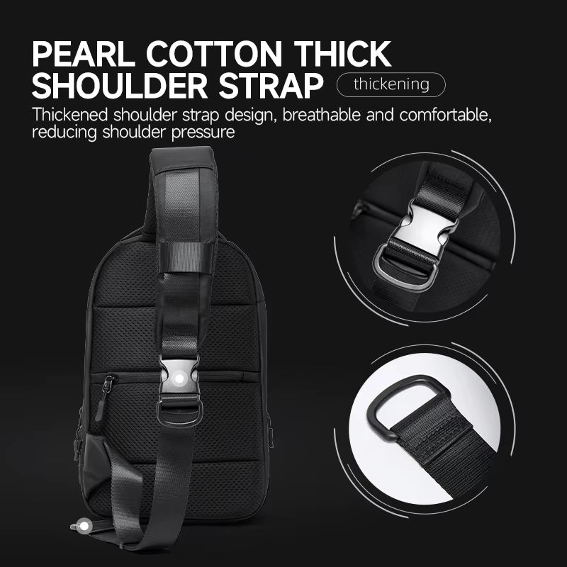 MOYYI Oxford Large Chest Bag for Men Sports Outdoor Sling Chest Bags for Travel Waterproof Men'S Crossbody Shoulder Bag