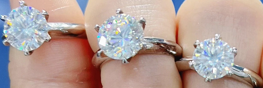 Tianyu 18K Gold Plated Moissanite Engagement Ring - MCROONS
