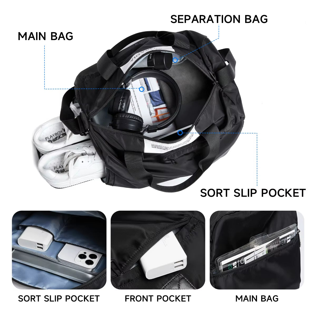 Large Capacity Travel Bag for Men Carry on Duffle Bag Custom Logo Sport Gym Bags