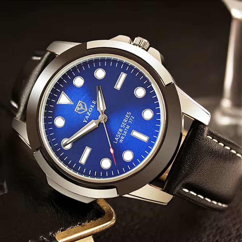 YAZOLE D 372 Luxury Mens Watches Sport Style Hot Sale Factory Custom Logo Quartz Watch Classic Leather Wristwatch Wholesale
