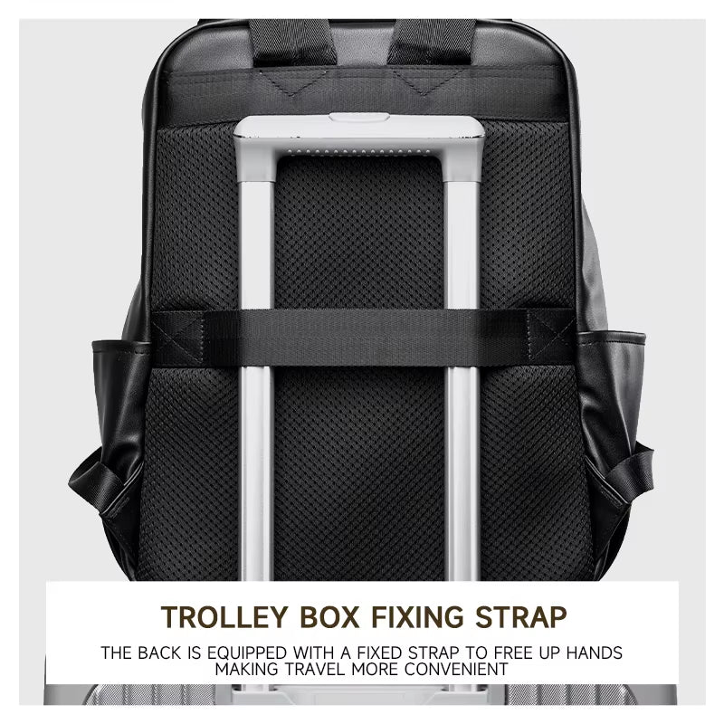 Eco-Friendly PU Leather Backpack for Travel Backpack Bags for Men Laptop Backpack