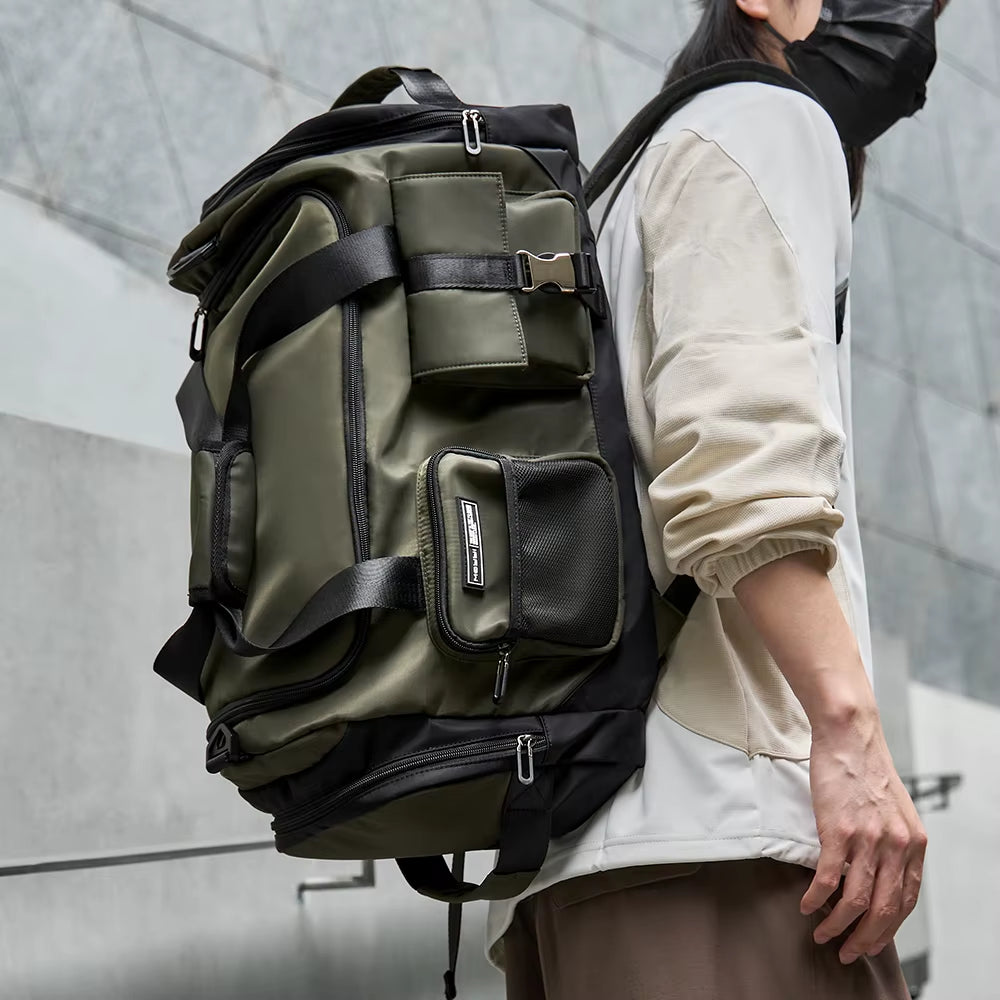 MOYYI Unisex Large Capacity Oxford Duffel Bag Outdoor National Carry on Backpack Men Zipper Sports Travel Bags Fitness Gym Bags