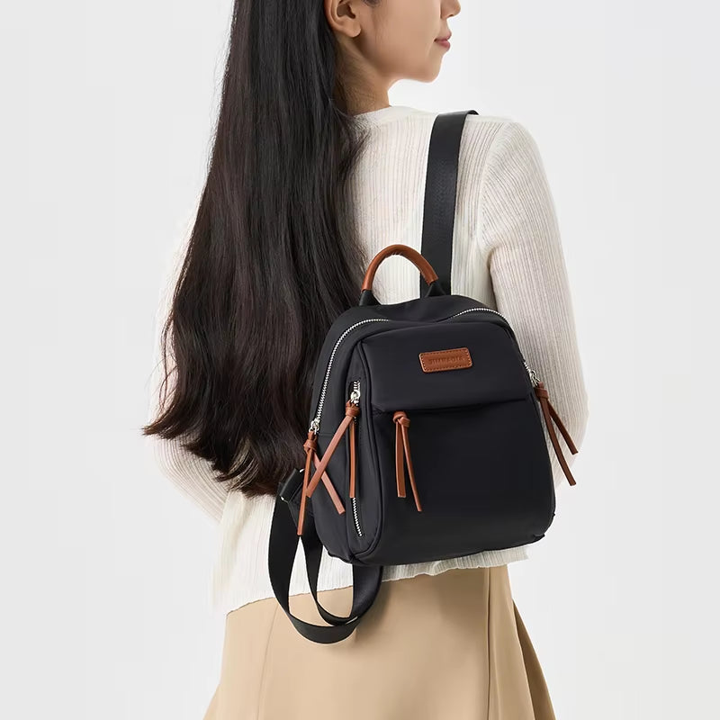 Simradia Fashion Small Women Backpack Waterproof Travel Lady Bags Black Weekend Backpacks for Girl School Bags