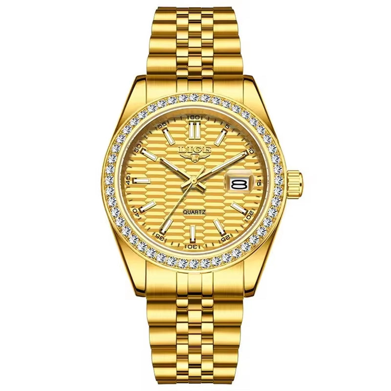 LIGE 89186 2025 Men Watch Classic Original Business Quartz Watch for Man 30M Waterproof Luminous Stainless Steel Band Relojs