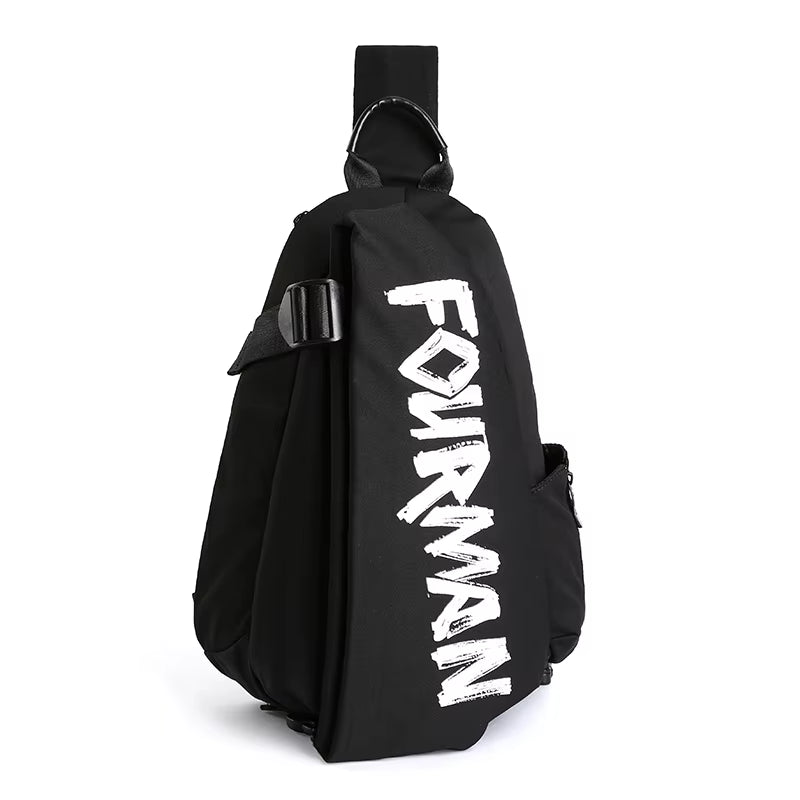 Korean Unisex Crossbody Bags Chest Bags Black White Bags Custom Single Shoulder Waterproof Polyester Fashionable Unisex Handbags