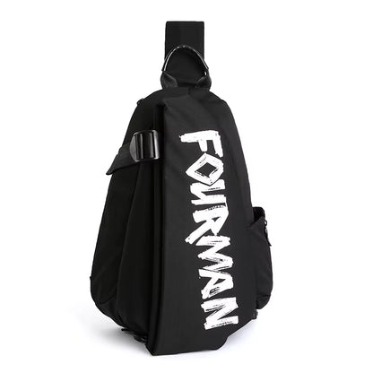 Korean Unisex Crossbody Bags Chest Bags Black White Bags Custom Single Shoulder Waterproof Polyester Fashionable Unisex Handbags