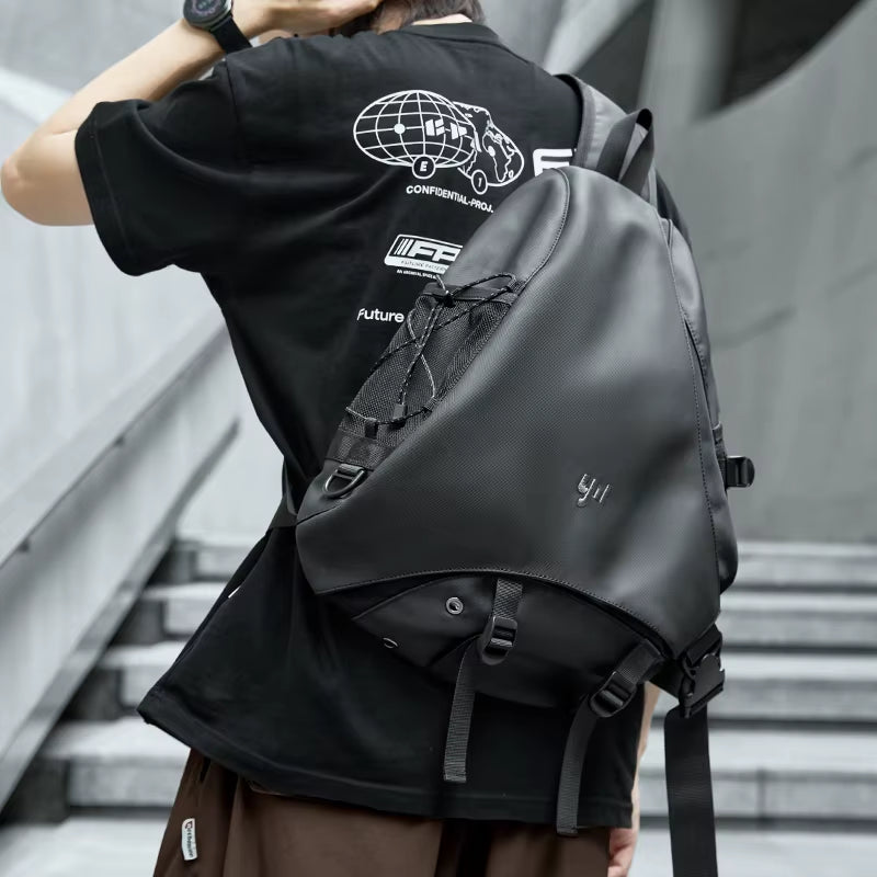 Luxury Men'S Chest Bag Waterproof Travel Crossbody Bags Embroidered Logo Leather Mixed Oxford Sports Causal Sling Bag for Men