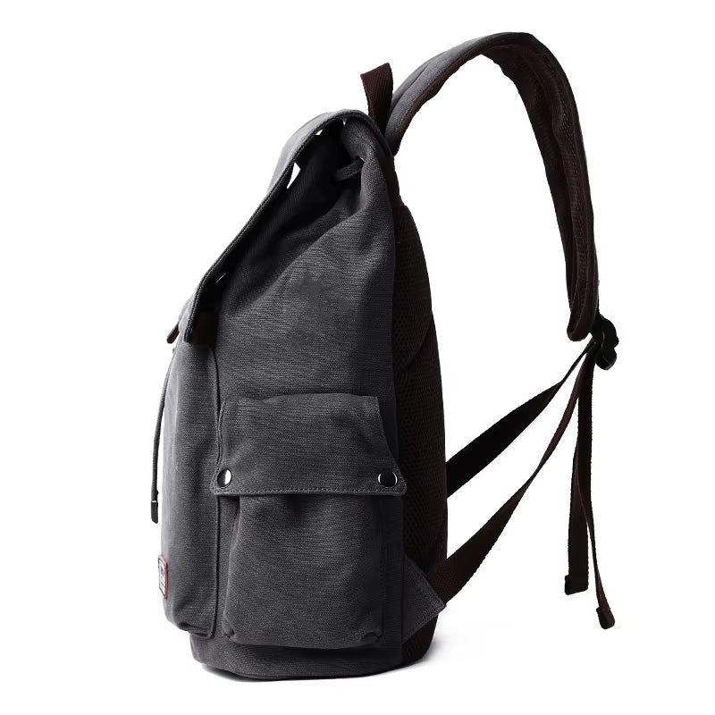 Multifunctional Wholesale Canvas Backpack with High Capacity and Diversified Pockets Suit for School