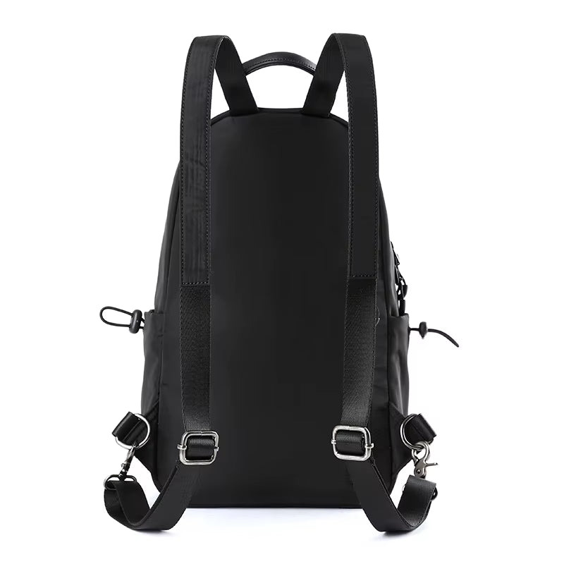 Beige Waterproof Ladies Mini Backpack College Student Small Laptop School Bag Unisex Lightweight Leisure Bag