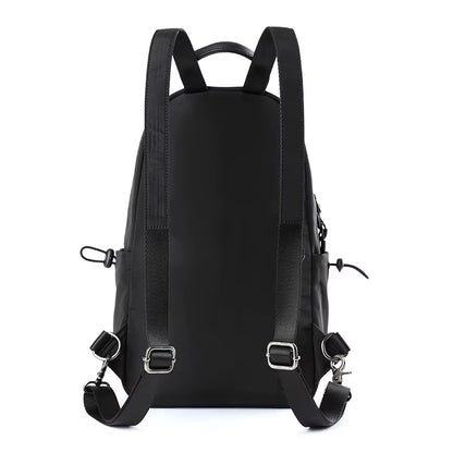 Beige Waterproof Ladies Mini Backpack College Student Small Laptop School Bag Unisex Lightweight Leisure Bag