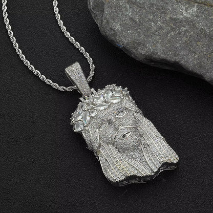 NUOYA Fine Hip-Hop Iced Out CZ Jesus Pendant Gold-Plated Shiny Zircon Charms Pendants Men'S and Women'S Rap Jewelry Wholesale