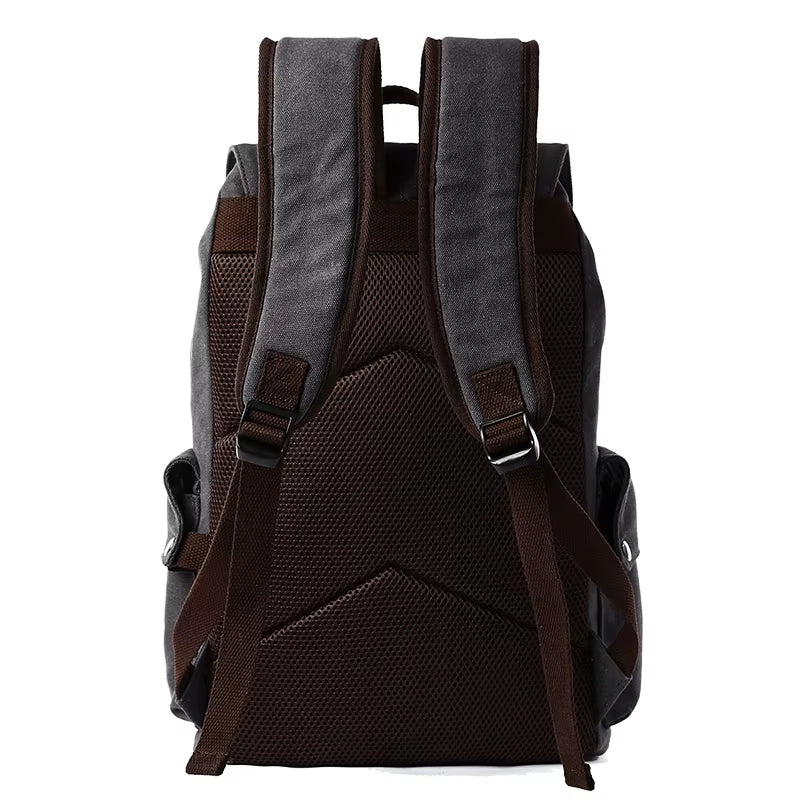 Multifunctional Wholesale Canvas Backpack with High Capacity and Diversified Pockets Suit for School