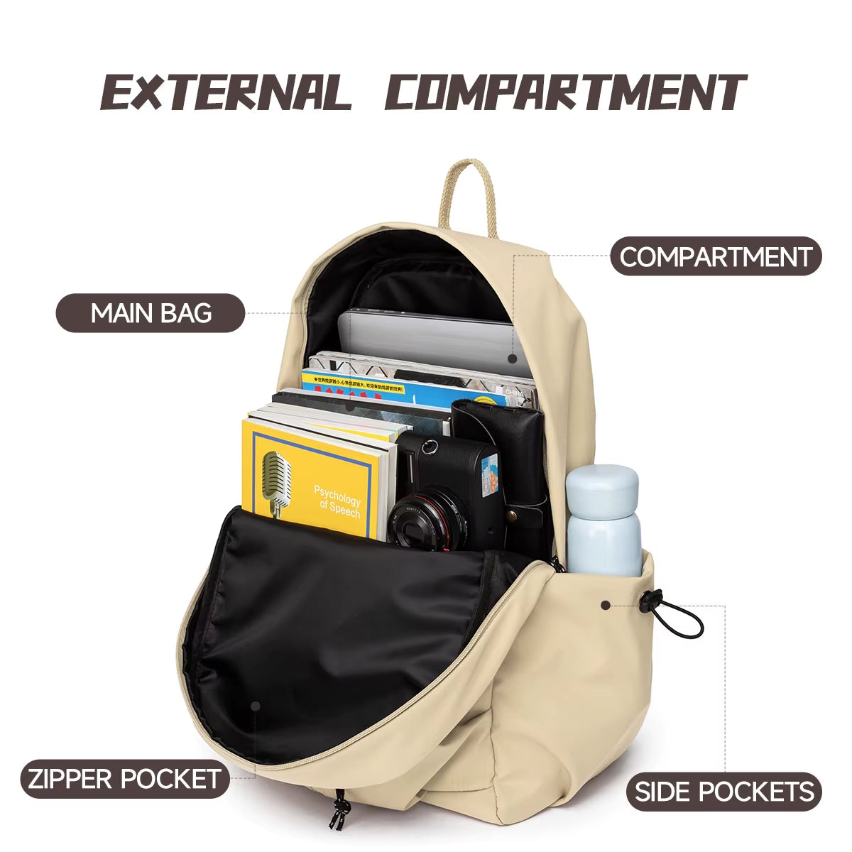 Multifunctional Fashion Large Capacity 15.6 Laptop Backpack Oxford Waterproof Sports Backpack Travel Black Backpack