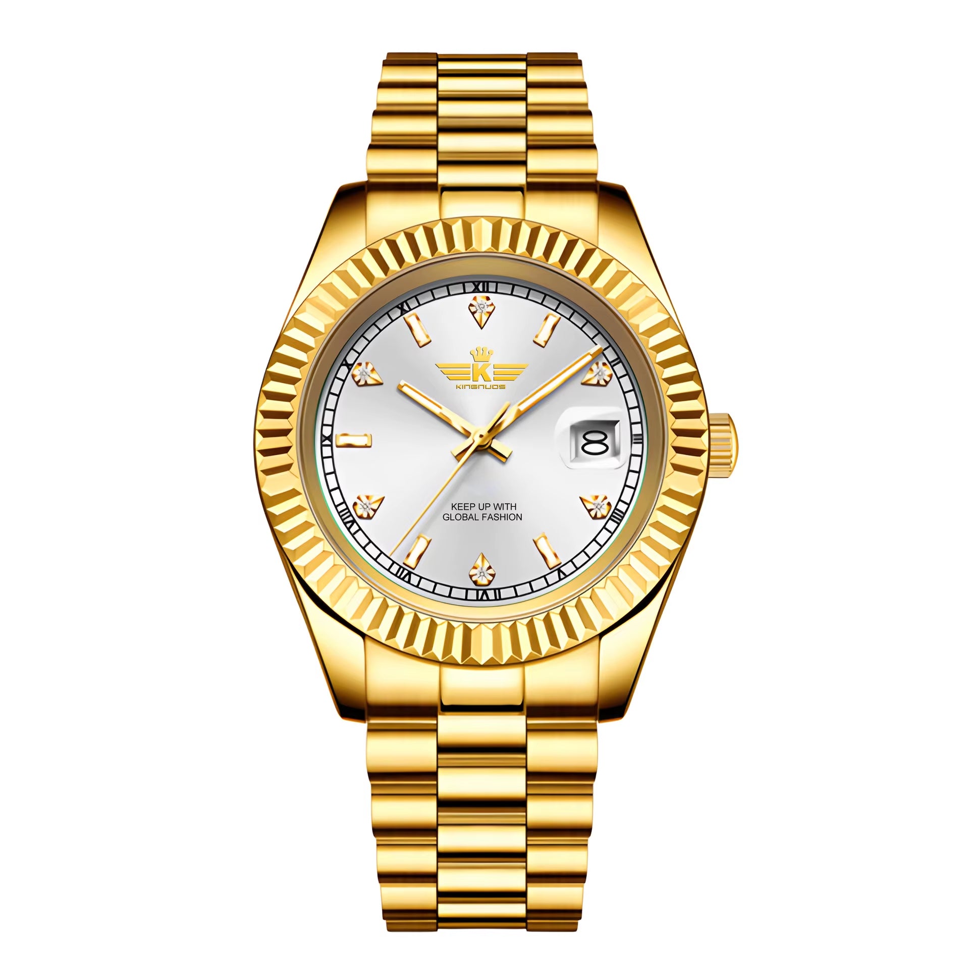 Luxury Men'S Business Wristwatch Waterproof Calendar Stainless Steel Quartz Watch Customized Logo for Men