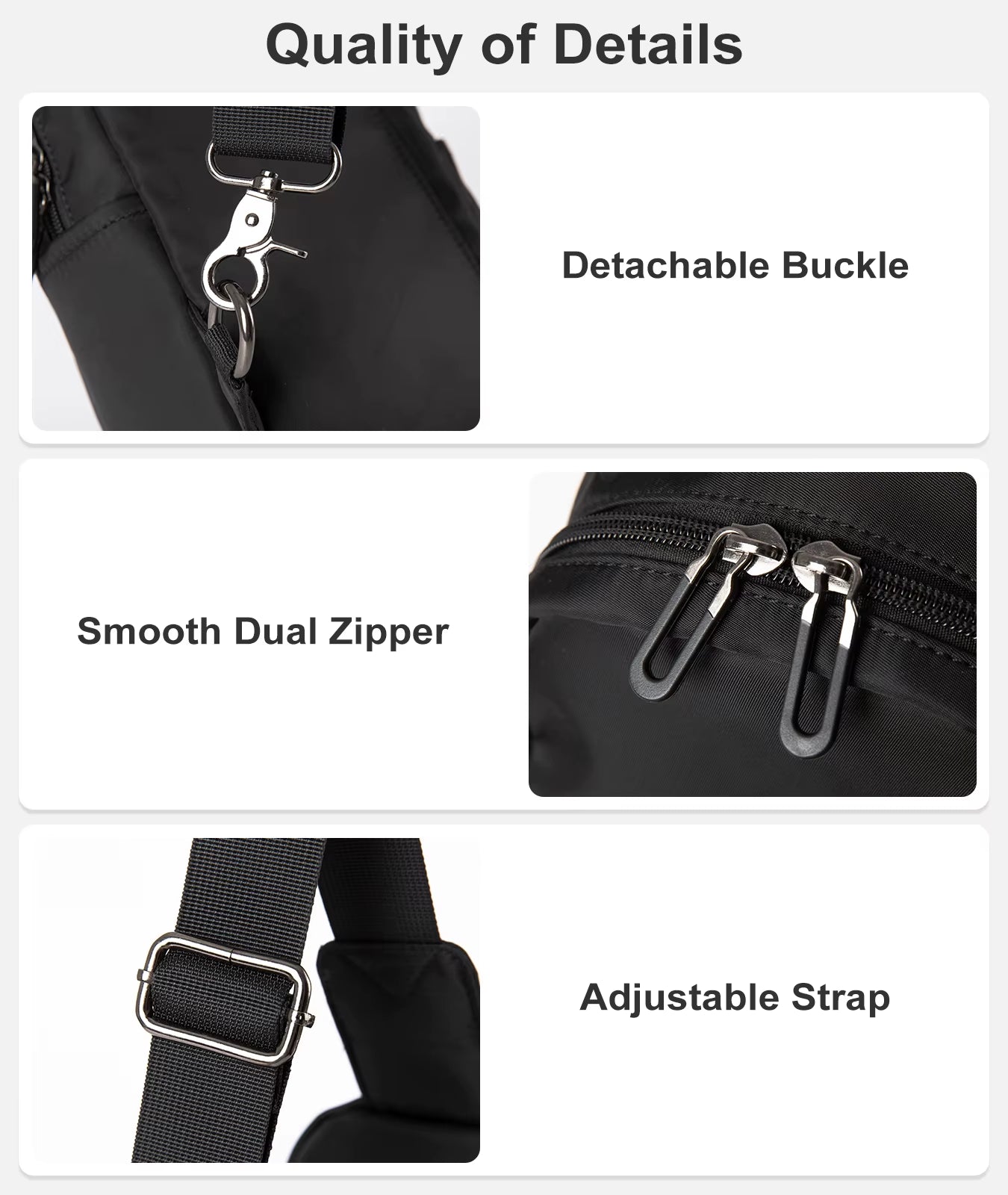 Newest No Logo Pure Waterproof Chest Bag Travel Siger Shoulder Bag School Chest Sling Bag for Women Men
