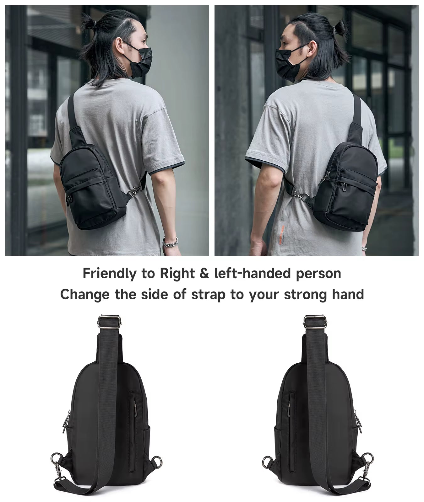 Newest No Logo Pure Waterproof Chest Bag Travel Siger Shoulder Bag School Chest Sling Bag for Women Men