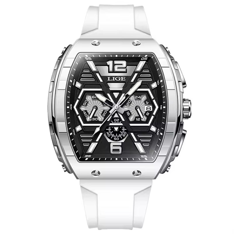 LIGE 89108 Business Wristwatch Waterproof Sport Men'S Watch Casual Silicone Date Quartz Wrist Watches for Men Relogio Masculino