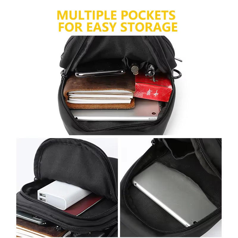 MOYYI Chest Bags for Men Crossbody Bags for Sport Outdoors Sling Bags