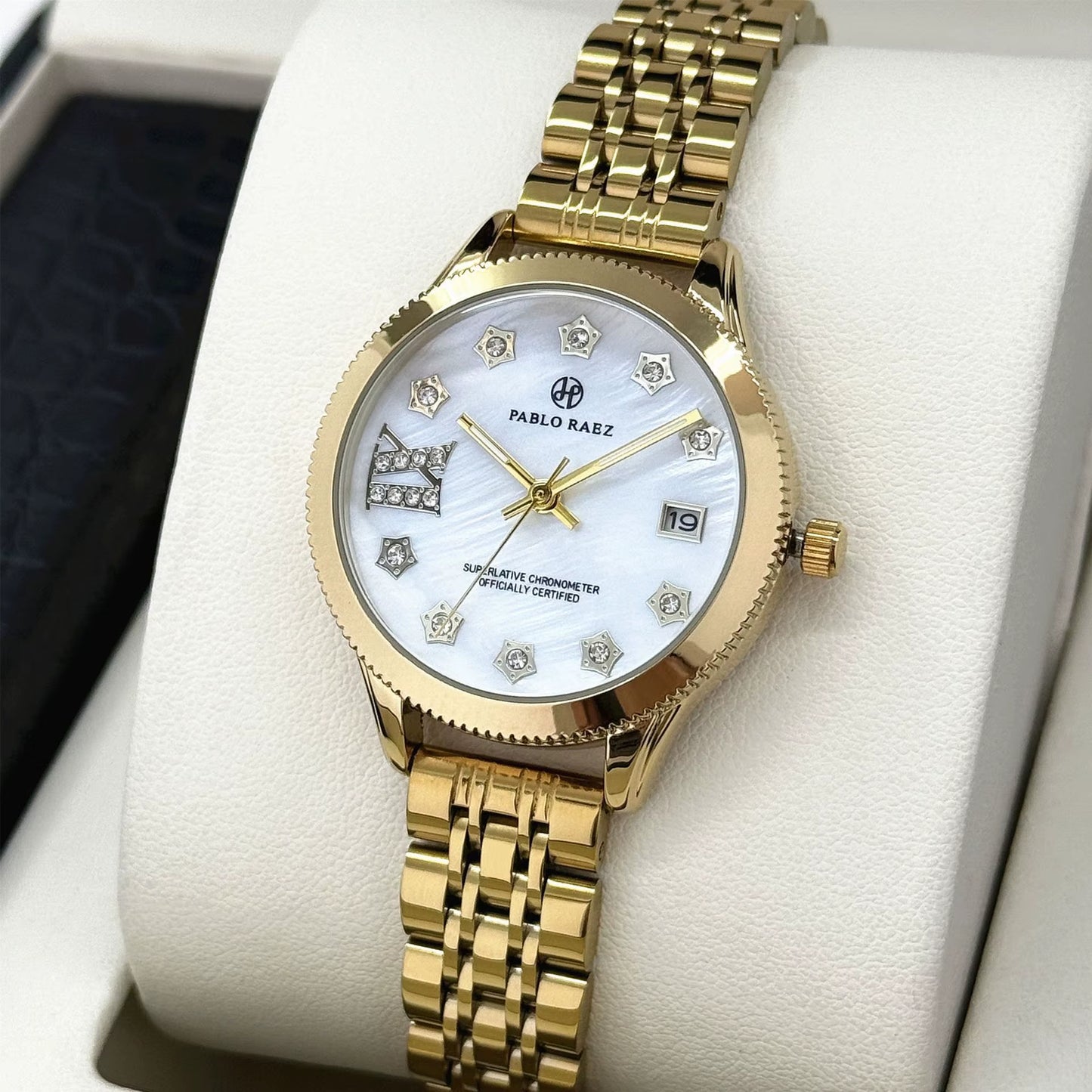 Luxury Girls' Steel Waterproof Watch Customized Logo Quartz Watch Fashionable Diamond Watch for Women